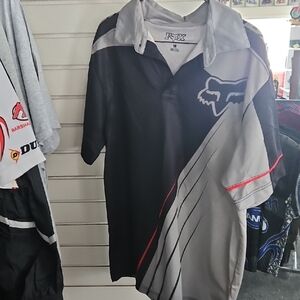 Fox Men’s Black, Gray & Red Accent Polo Jersey